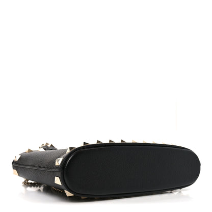 Valentino Garavani Grainy Calfskin Mini Rockstud Shopping Bag Black 3 of 9