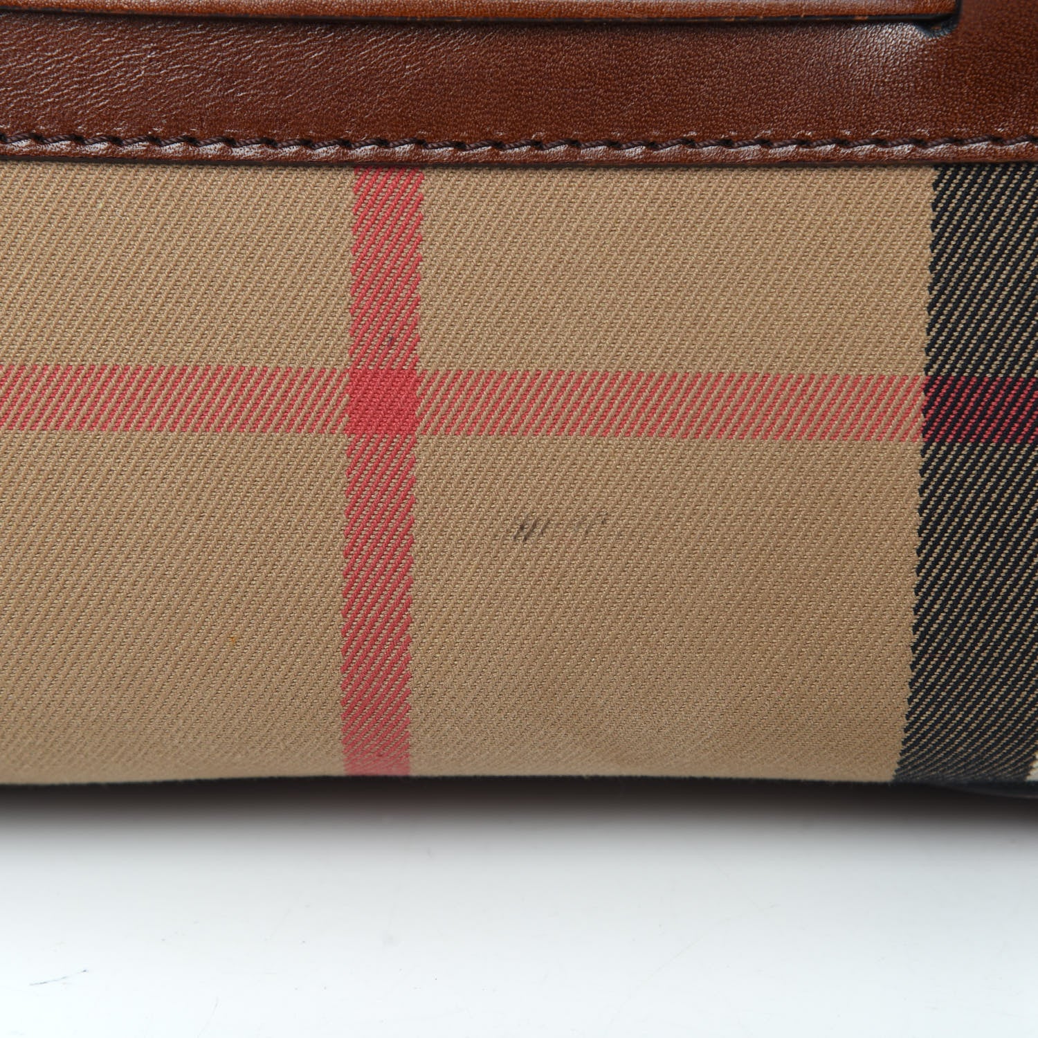 Burberry House Check Bridle Calfskin Medium Alchester Bowling Bag Dark Tan 15 of 17