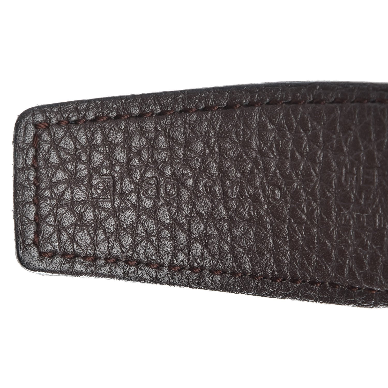 Hermes Box Togo Smile H Belt 80 Black Chocolate 5 of 6