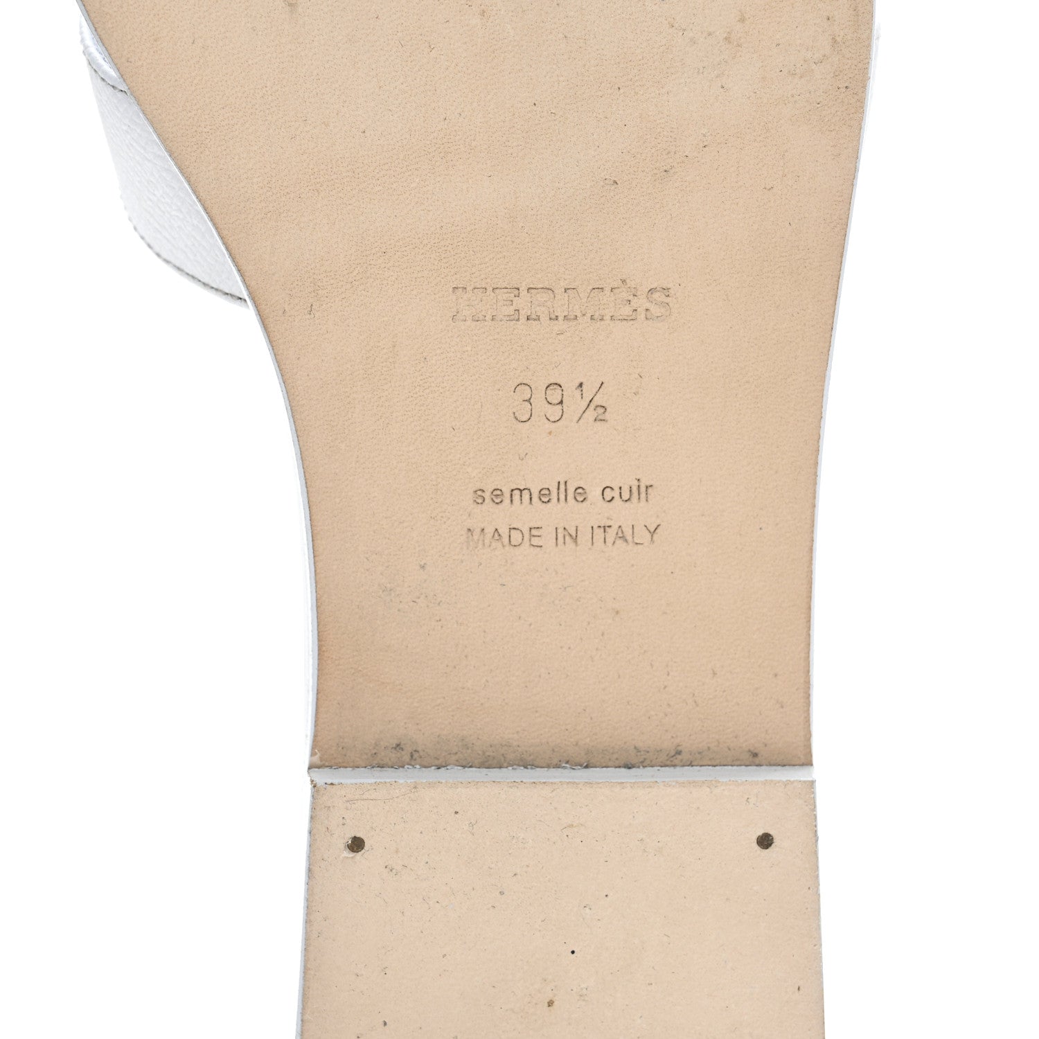 Hermes Epsom Oran Sandals 39.5 Bleu Glacier 7 of 11