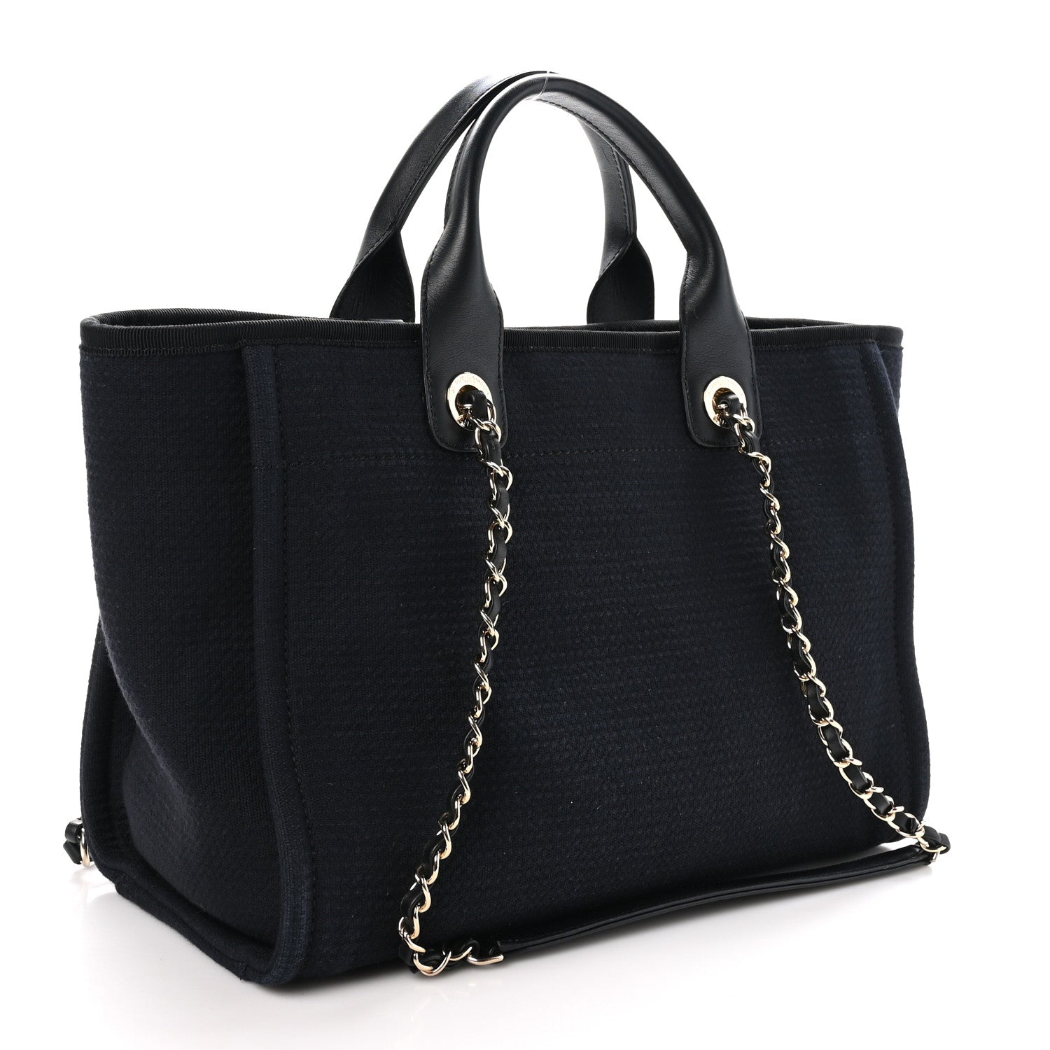 Chanel Mixed Fibers Calfskin Small Deauville Tote Black 4 of 11