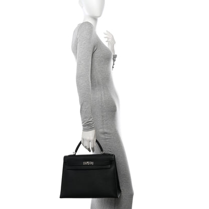 Hermes Fjord Kelly Sellier 32 Black 2 of 12