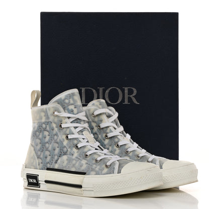 Christian Dior Technical Canvas Oblique Pixel Mens B23 High Top Sneakers 42 Beige Blue 10 of 10