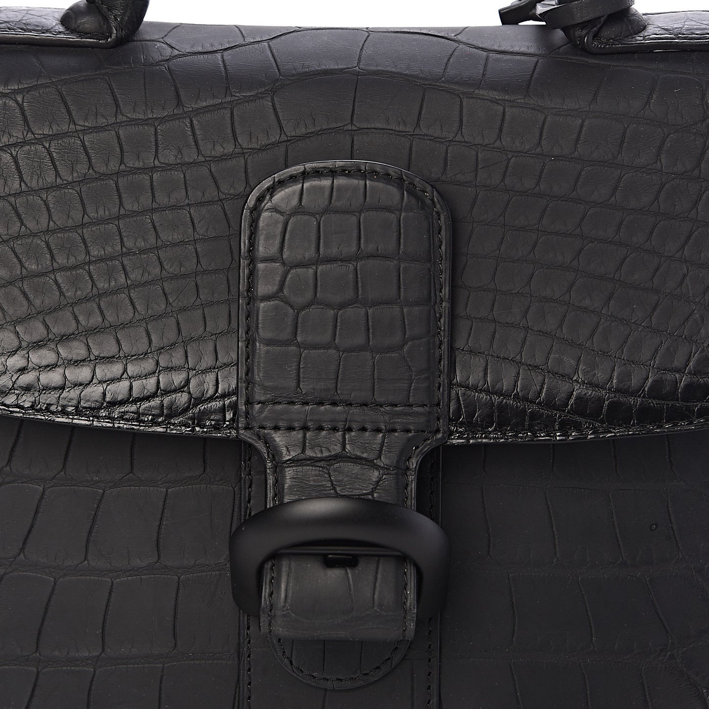 Matte Alligator MM Brillant Satchel Black