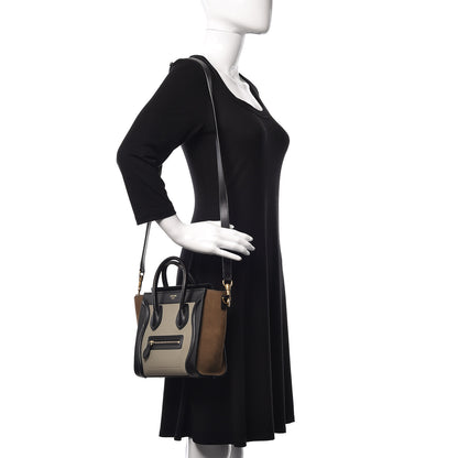 Celine Smooth Drummed Calfskin Nano Tri-Color Luggage Stone 2 of 13