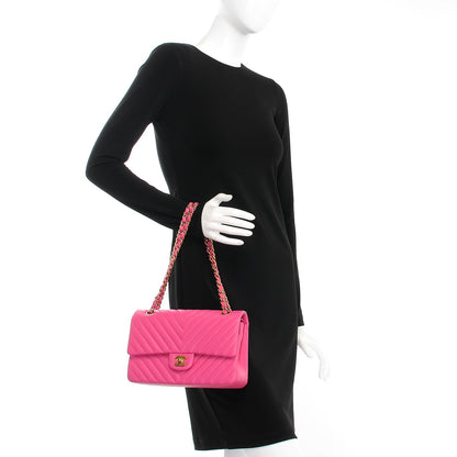 Chanel Lambskin Chevron Quilted Medium Double Flap Pink 3 of 9