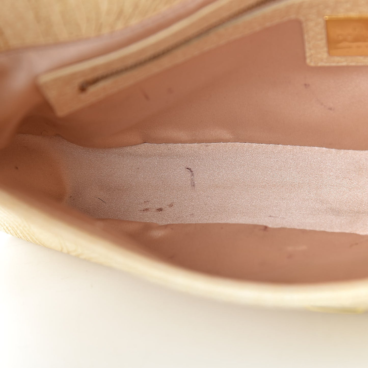 Metallic Calfskin Printed Baguette Gold