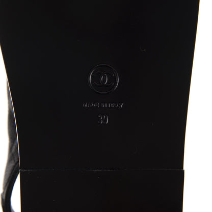 Chanel Grained Calfskin Velcro Dad Sandals 39 Black 9 of 10