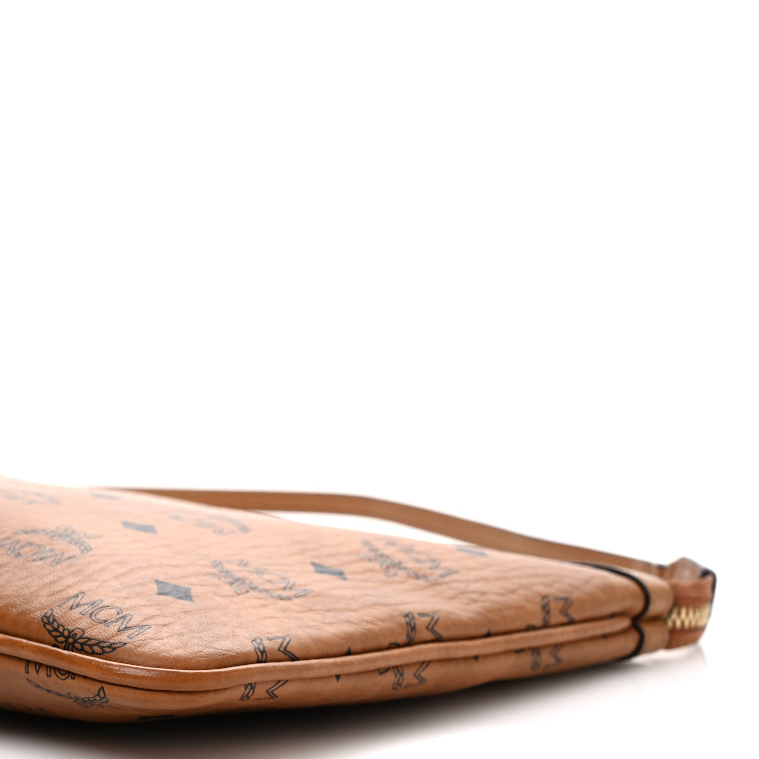 MCM Visetos Medium Stark Wristlet Pouch Cognac 9 of 10