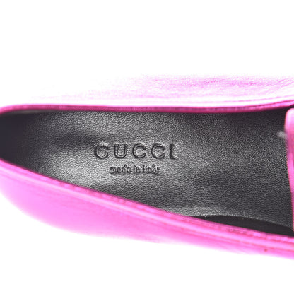 Gucci Metallic Nappa Womens Jordaan Loafers 35.5 Fuxia 8 of 12