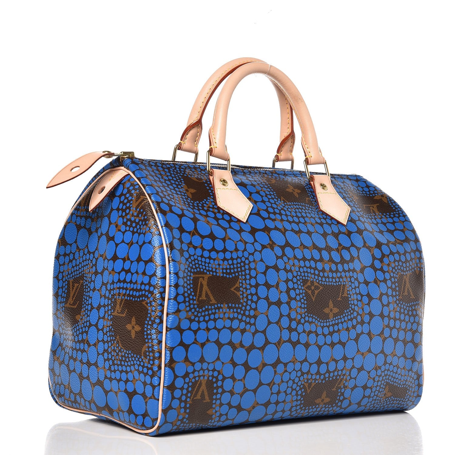 Louis Vuitton Monogram Kusama Town Speedy 30 Blue 3 of 8