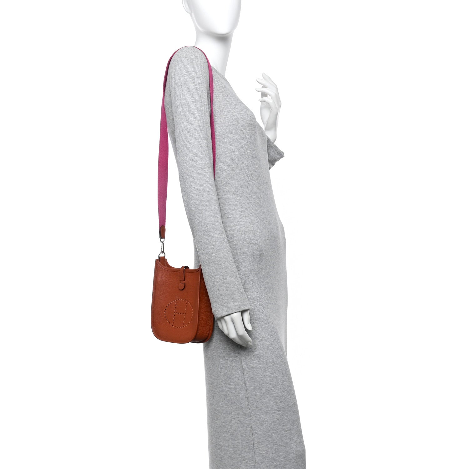 Hermes Taurillon Clemence Amazone Evelyne TPM Cuivre Rose Poupre 2 of 11