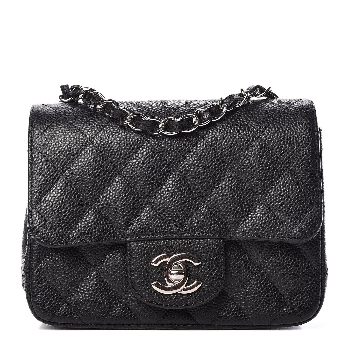 Caviar Quilted Mini Square Flap Black