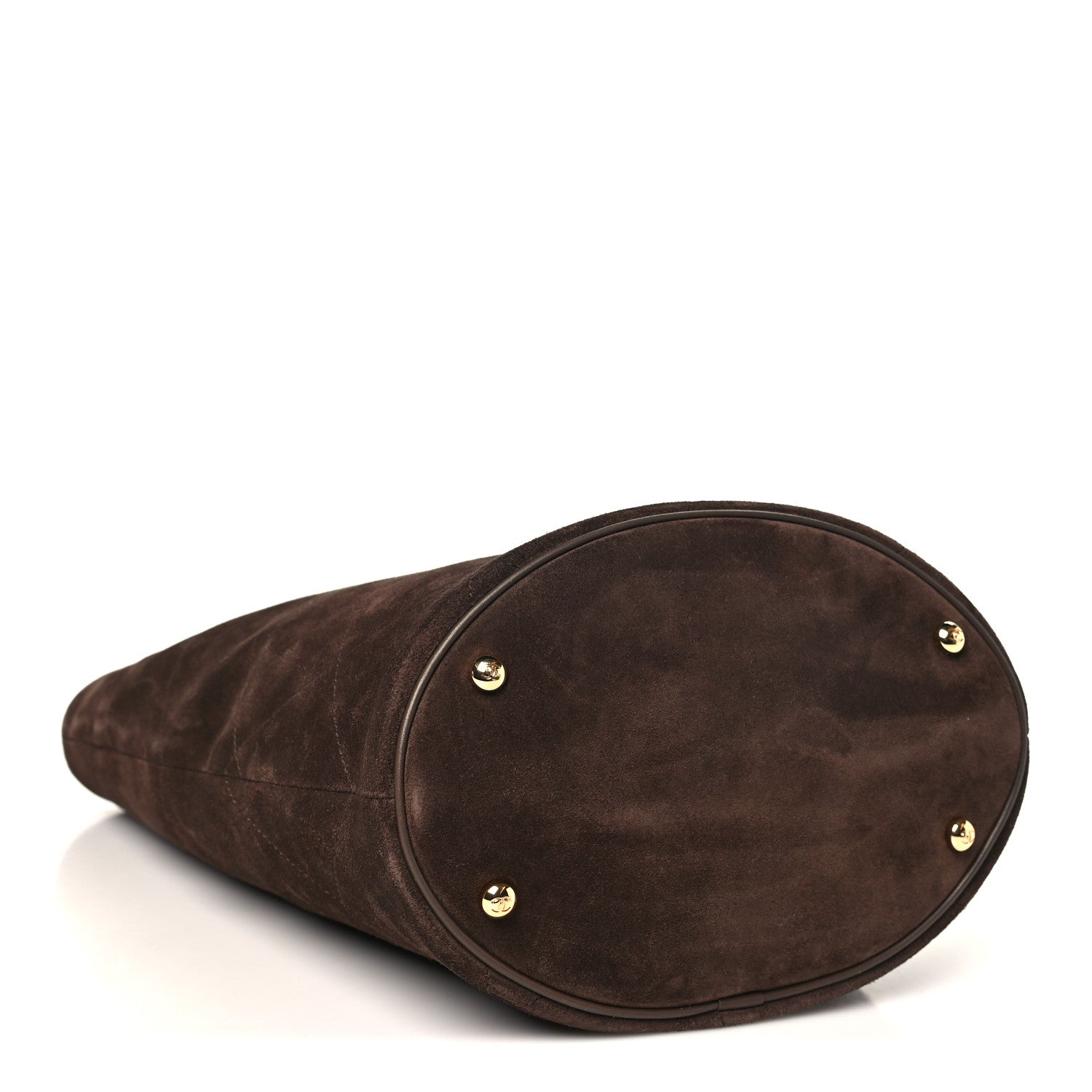 Chanel Suede Quilted Large Bucket Bag  Dark Brown 3 of 9