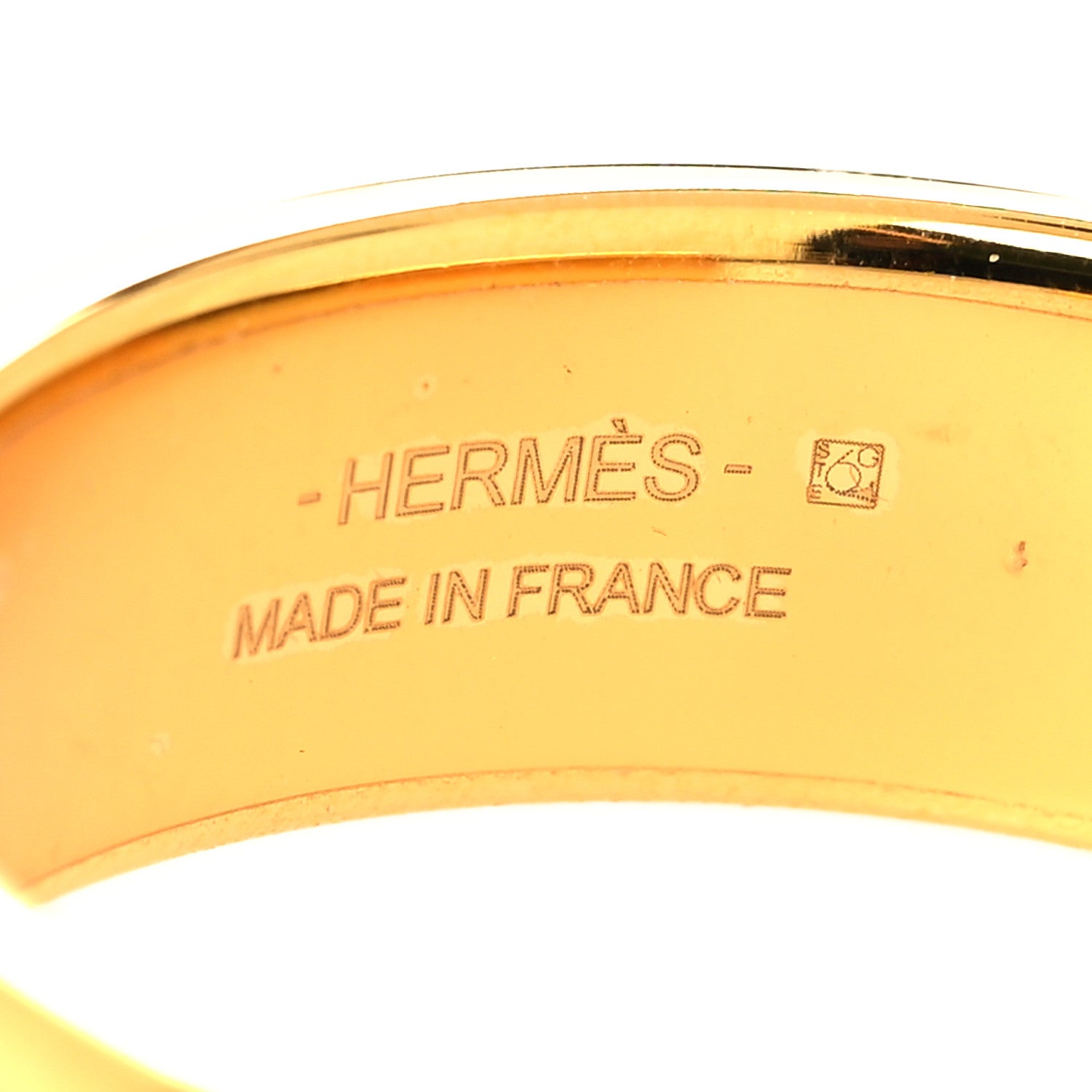 Hermes Gold Plated Epsom Olympe Hoop Earrings Gold 5 of 5