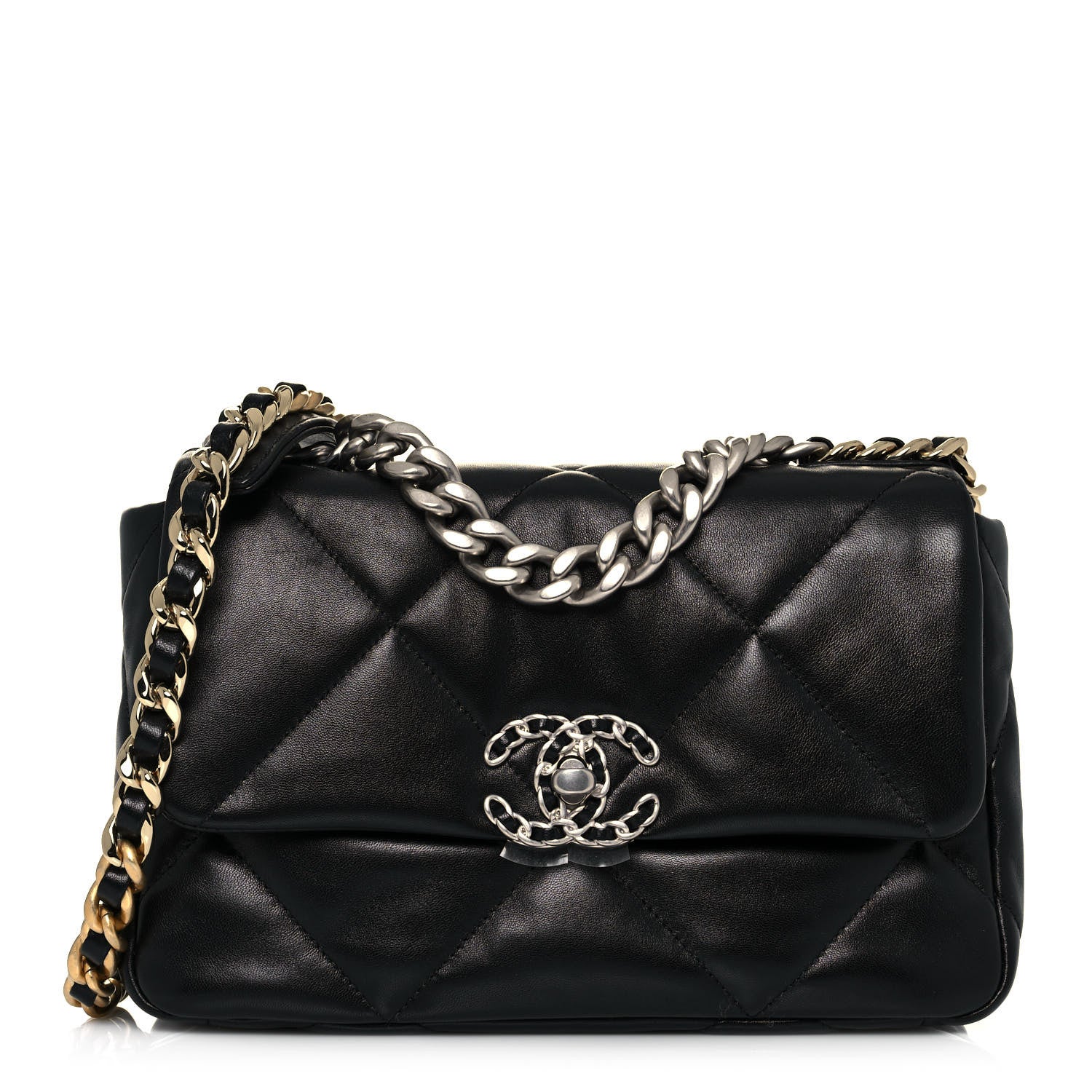 Chanel Lambskin Quilted Medium Chanel 19 Flap Black 1 of 13