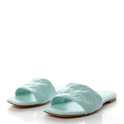 Louis Vuitton Lambskin Embossed Monogram Revival Flat Mules 36 3 of 9