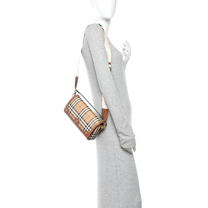Burberry Coated Canvas Calfskin Vintage Check Small Note Crossbody Bag Briar Brown 2 of 9