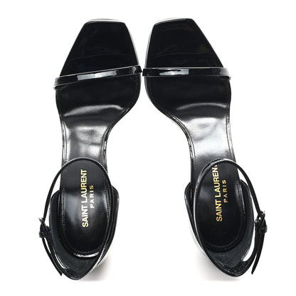 Saint Laurent Patent Calfskin Opyum 110 Sandals 38 Black 2 of 10