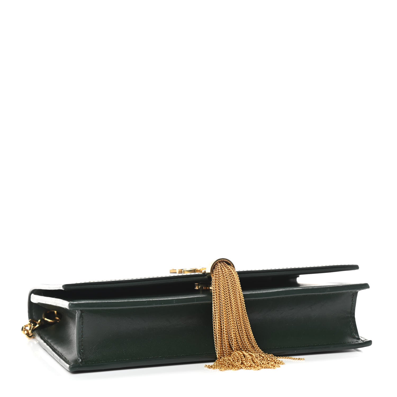 Saint Laurent Smooth Calfskin Classic Monogram Kate Tassel Chain Wallet Dark Leaf 4 of 8