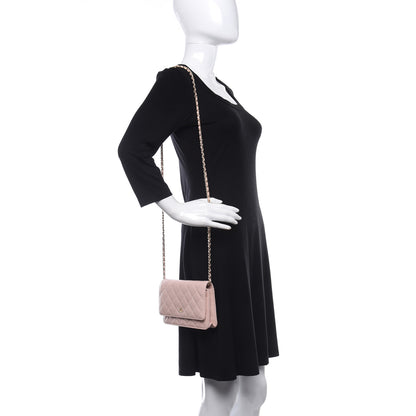 Chanel Lambskin Quilted Wallet On Chain WOC Light Pink 1 of 9