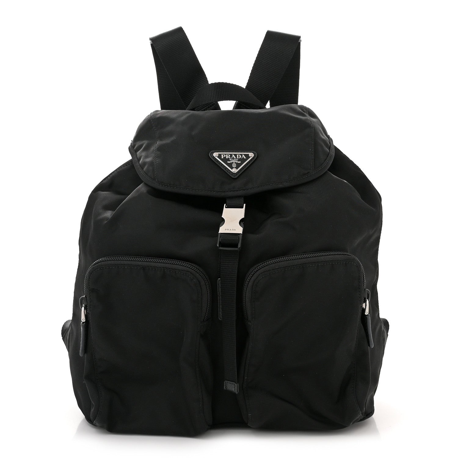 Prada Tessuto Nylon Saffiano Vela Backpack Black 1 of 12