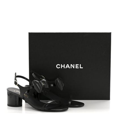 Chanel Lambskin CC Bow 55mm Sandals 36 Black 10 of 10
