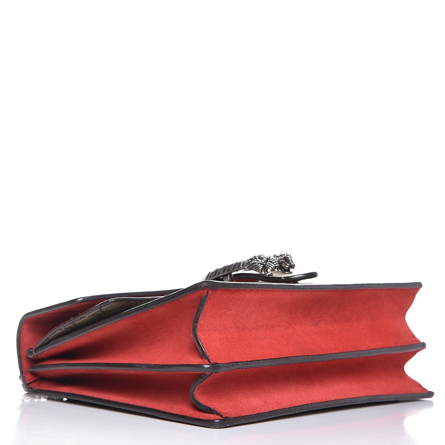 GG Supreme Monogram Suede Cudu Medium Dionysus Shoulder Bag Beige Ebony Vulcanic Red