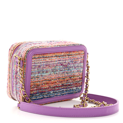 Chanel Tweed Lambskin CC Filigree Vanity Clutch With Chain Purple Multicolor 3 of 11