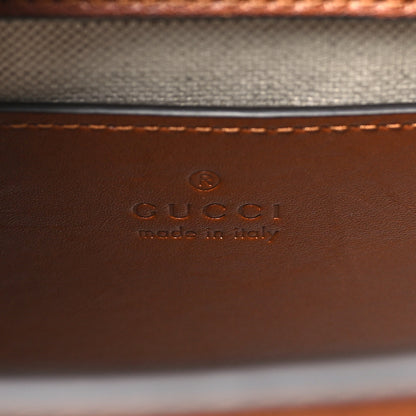 Gucci New Canvas Charisma Calfskin Crystal GG Monogram Mini Diana Tote Bag Camel Ebony 6 of 10