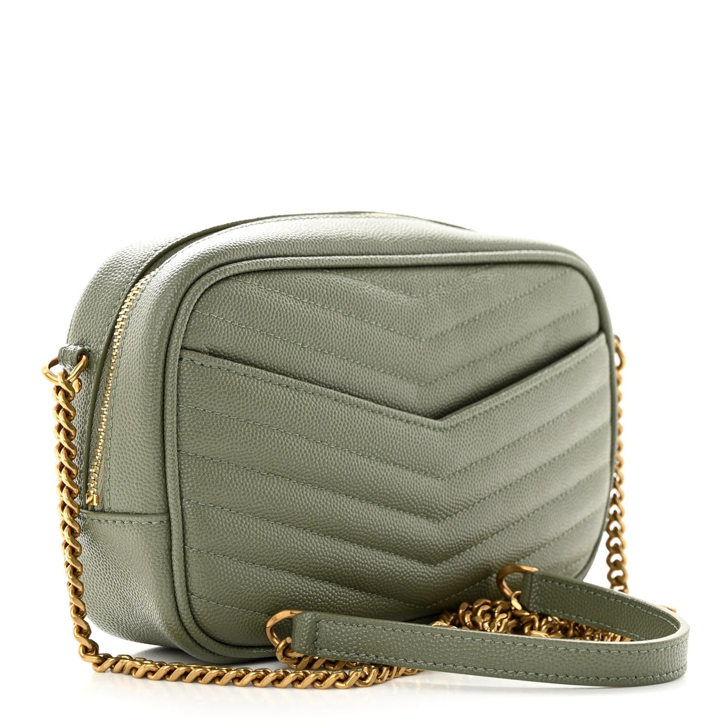 Grain De Poudre Matelasse Monogram Mini Lou Camera Bag Light Sage