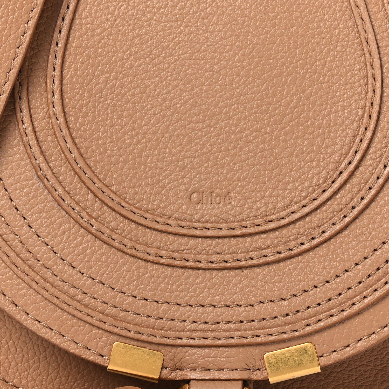 Chloe Grained Calfskin Small Marcie Saddle Bag Light Tan 8 of 10
