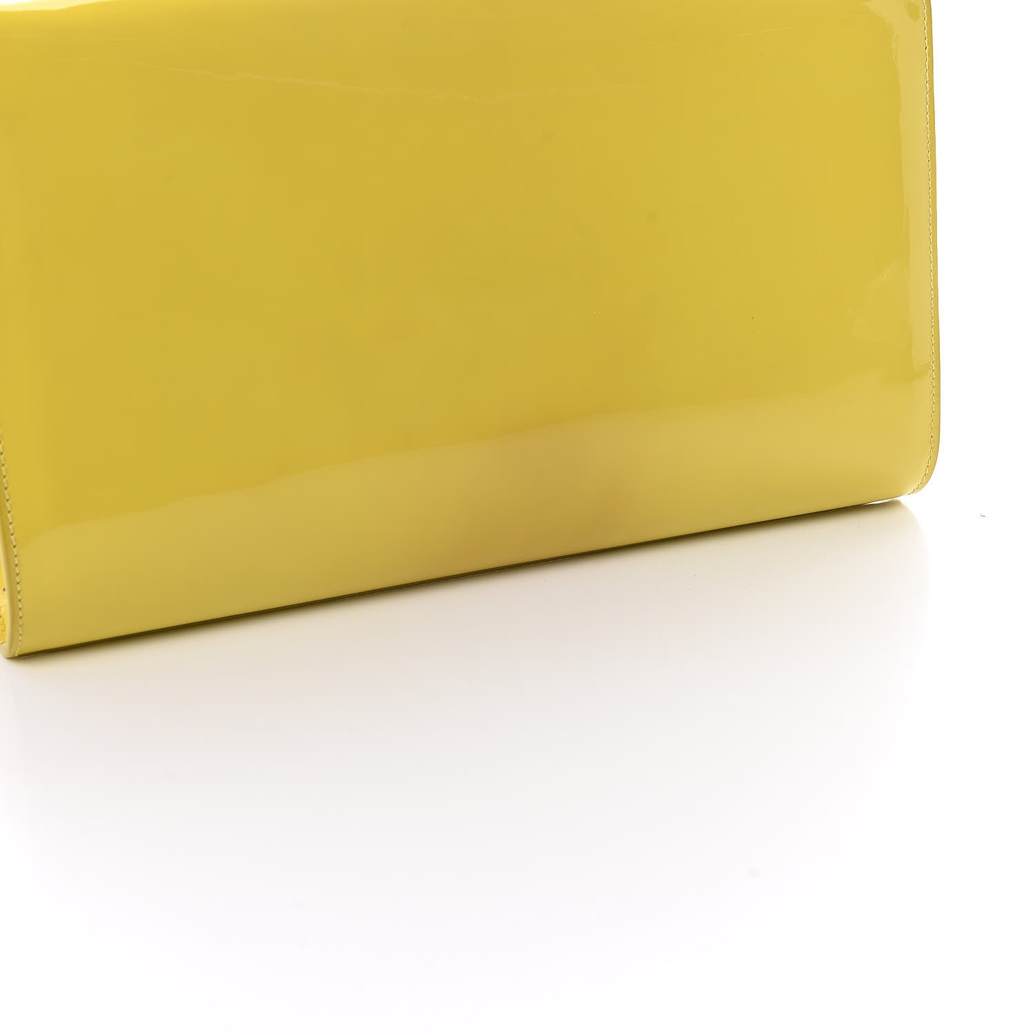 Saint Laurent Patent Calfskin Monogram Large Belle De Jour Clutch Yellow 9 of 17