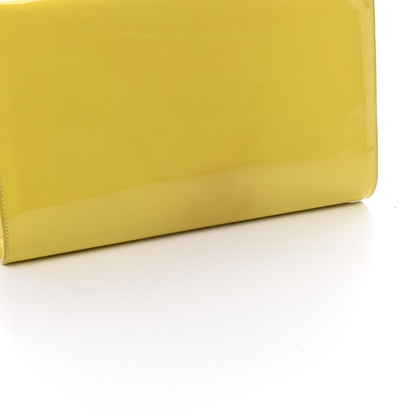 Saint Laurent Patent Calfskin Monogram Large Belle De Jour Clutch Yellow 9 of 17