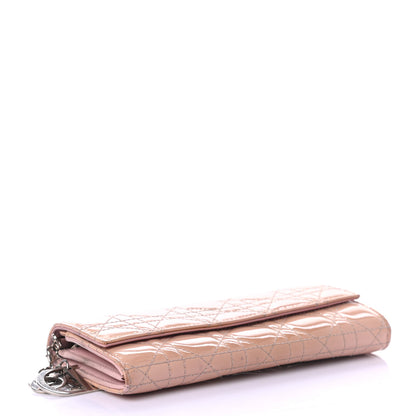 Christian Dior Patent Cannage Lady Dior Rendezvous Wallet On Chain Pink 4 of 9
