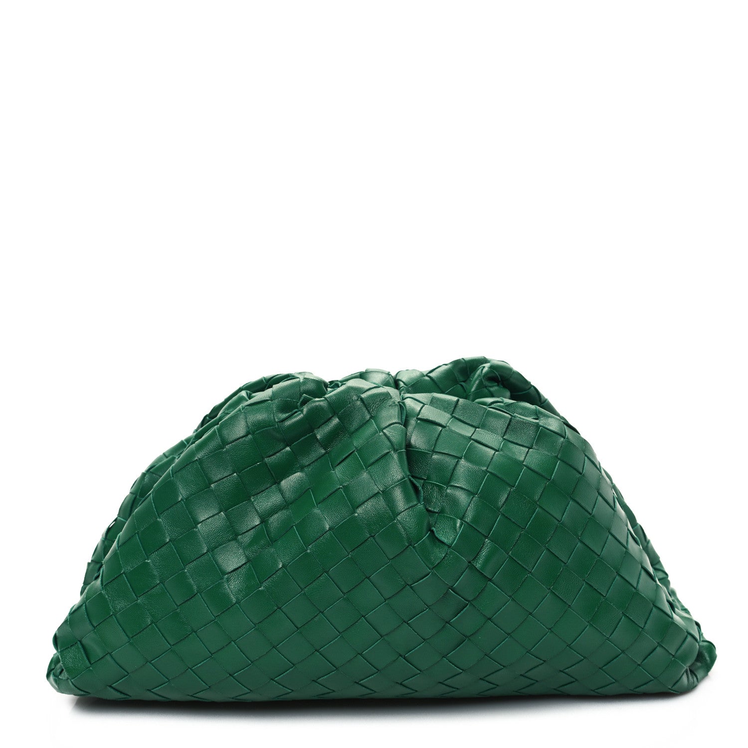 Bottega Veneta Nappa Maxi Intrecciato The Pouch Oversized Clutch Racing Green 1 of 9