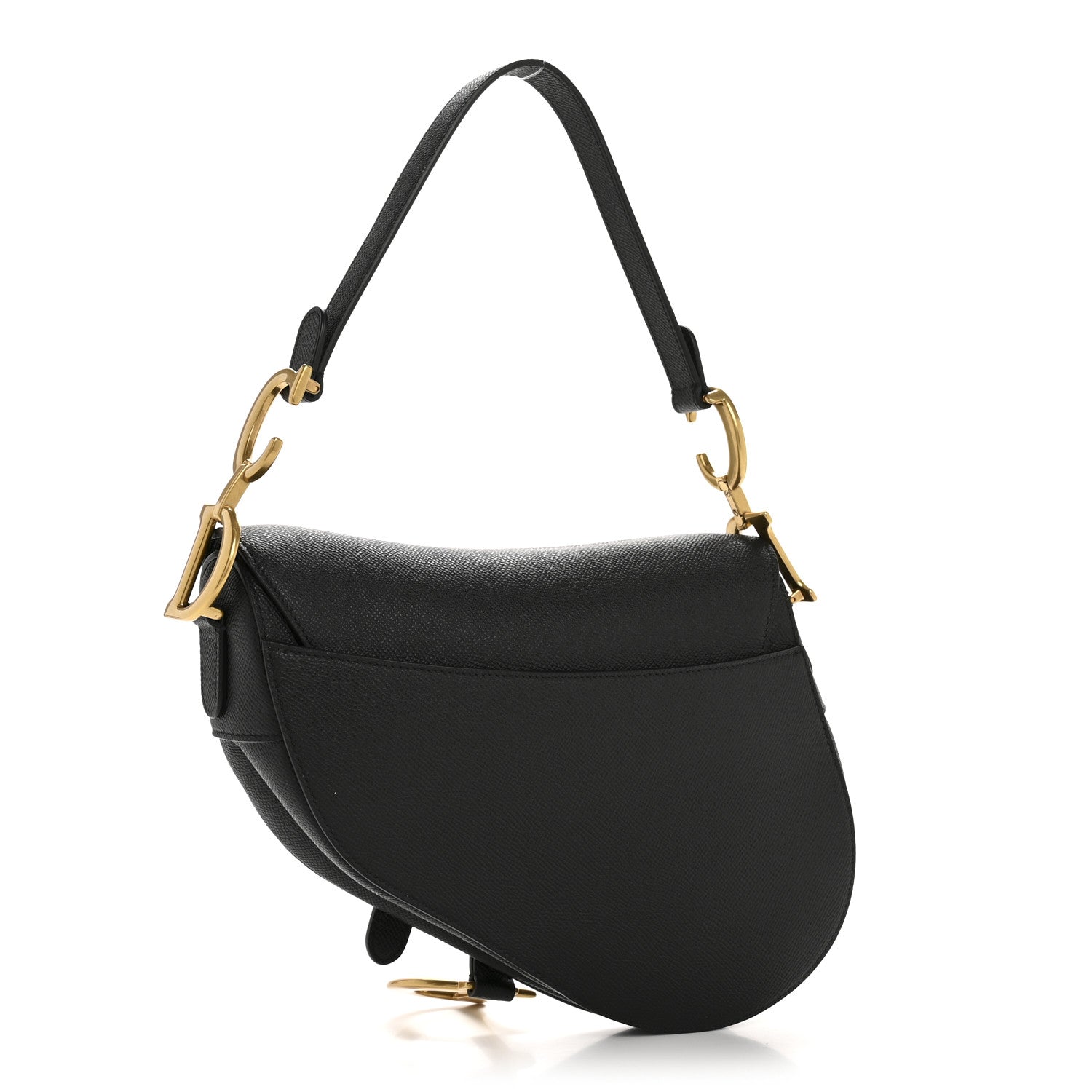 Christian Dior Grained Calfskin Saddle Bag Black 3 of 13