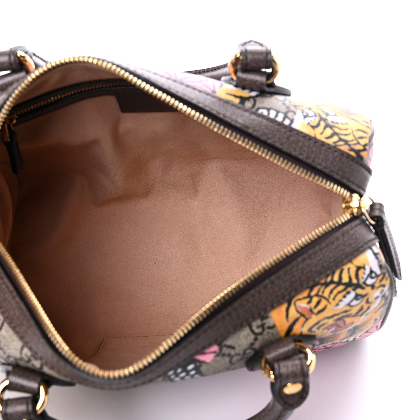 GG Supreme Monogram Bengal Small Boston Beige Pink