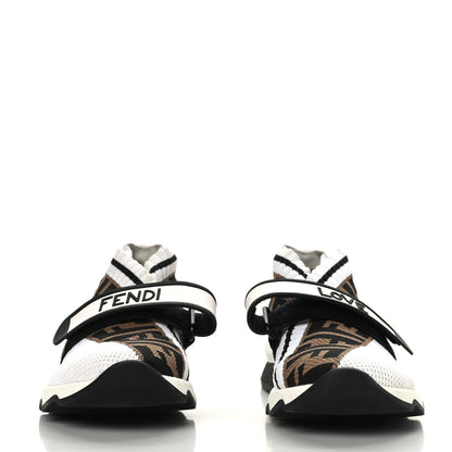 Fendi Stretch Yarn FF Stiff Band Rockoko Sneakers 36.5 Black White Black Tobacco 2 of 6