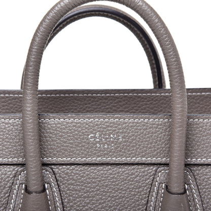 Celine Drummed Calfskin Nano Luggage Souris 10 of 10