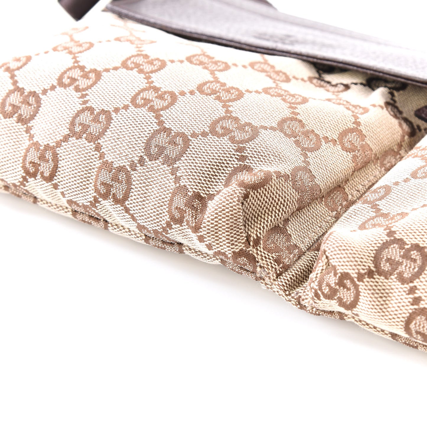 GG Monogram Double Pocket Belt Bag Dark Brown