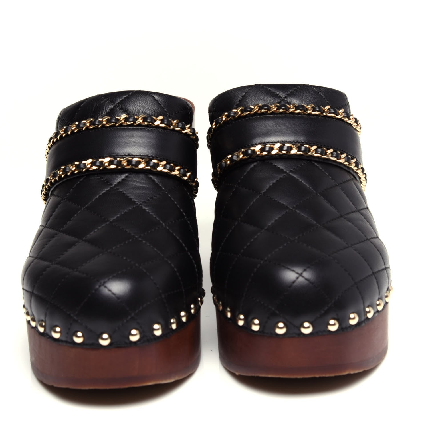 Chanel Lambskin Quilted Chain Clog Mules 39 Black 5 of 11