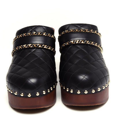 Chanel Lambskin Quilted Chain Clog Mules 39 Black 5 of 11