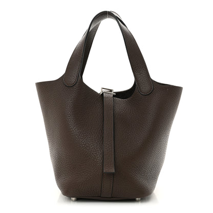 Hermes Taurillon Clemence Picotin 18 PM Cafe 1 of 10