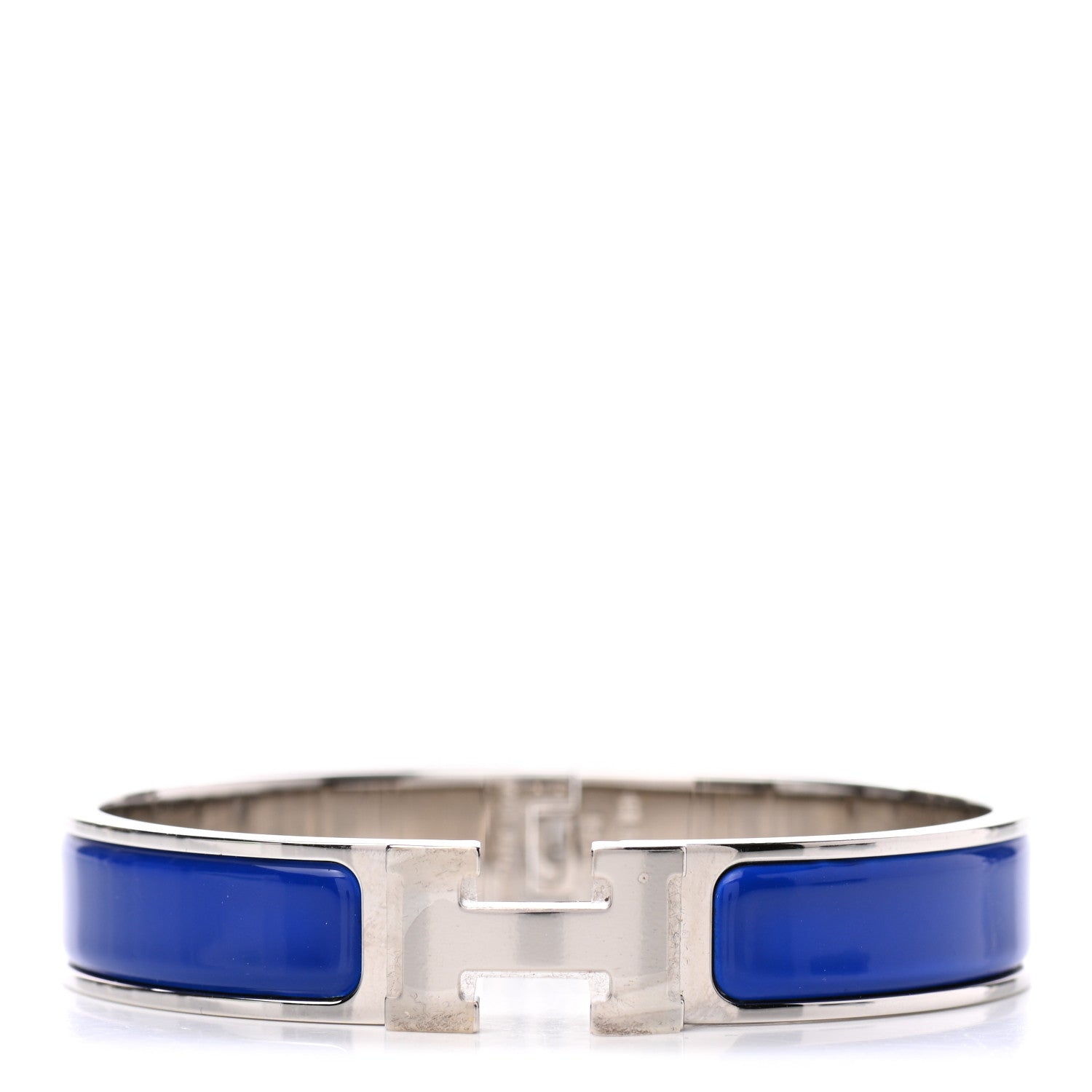 Hermes Narrow Enamel Clic Clac H Bracelet PM Bleu Royal 1 of 4