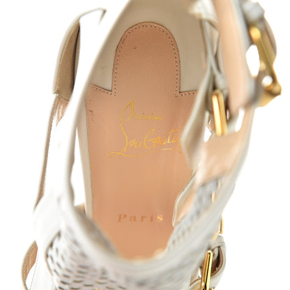 Christian Louboutin Chalumeau Calfskin Fencing 120 Perforated Sandals 40.5 White 6 of 16