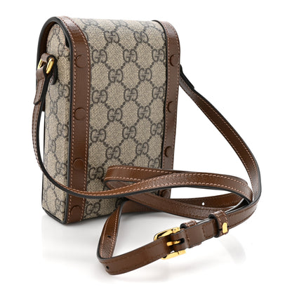 Gucci GG Supreme Monogram Mini Horsebit 1955 Crossbody Bag Beige Brown Sugar 3 of 11