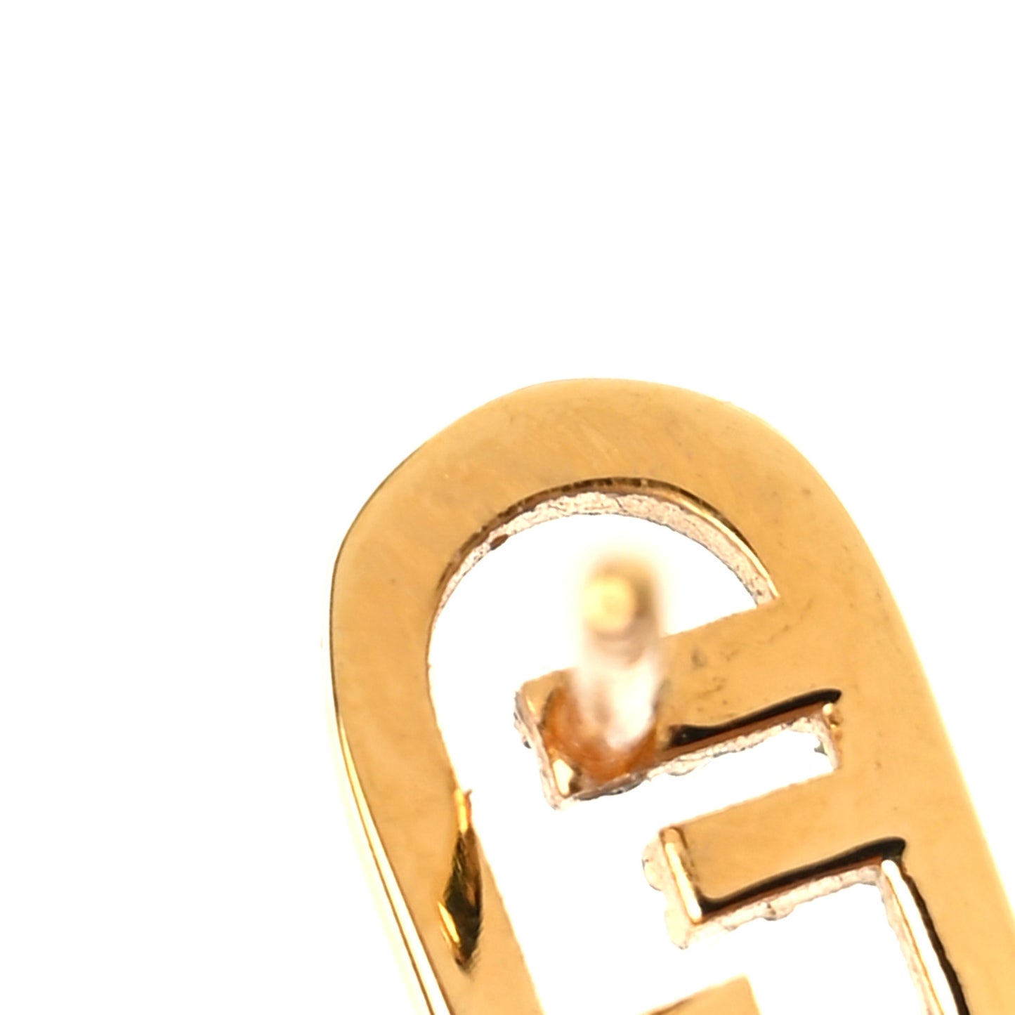 Metal Crystal FF O'Lock Earrings Gold