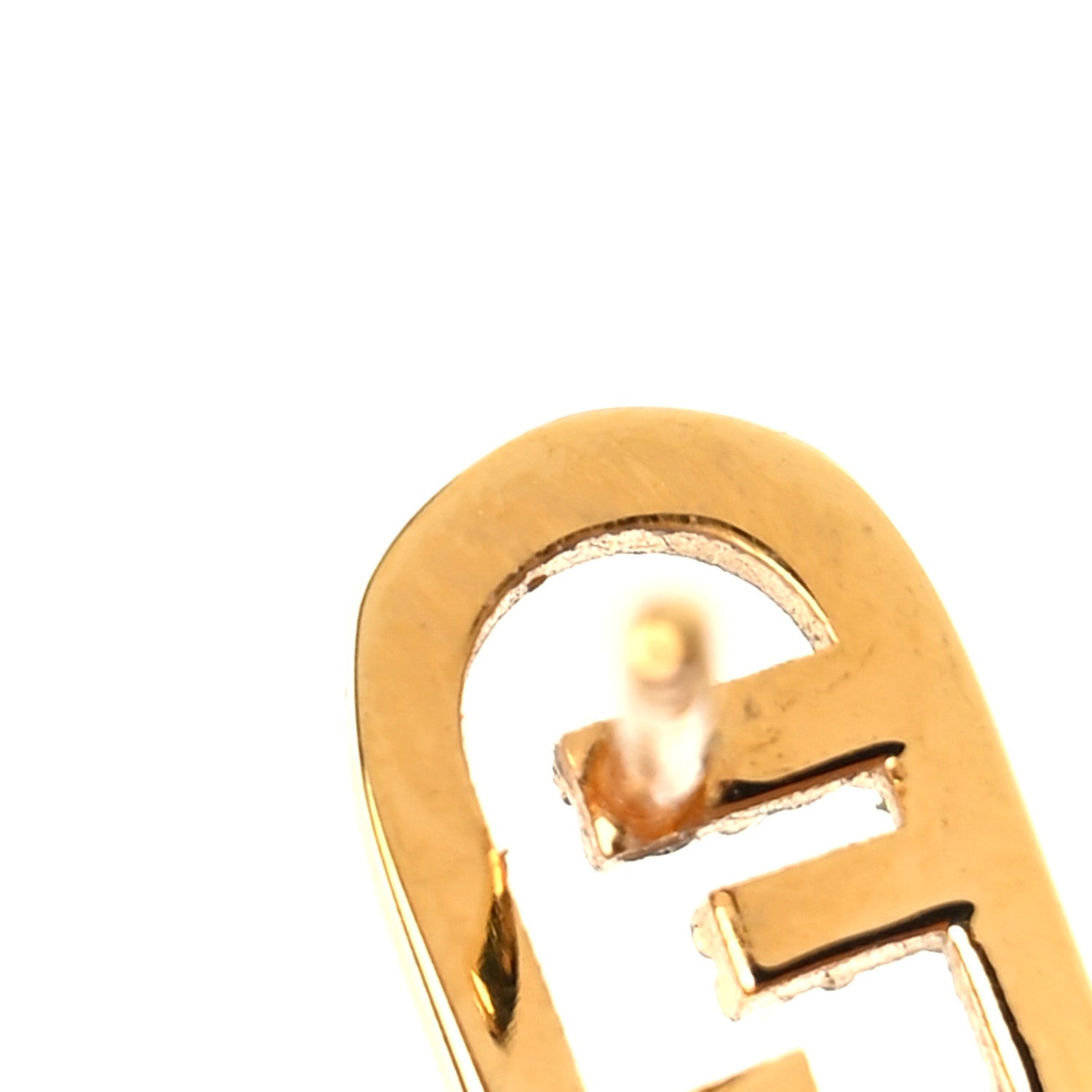 Fendi Metal Crystal FF O'Lock Earrings Gold 6 of 7