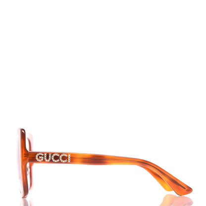 Gucci Square Frame Crystal Sunglasses GG 0418S Tortoiseshell 3 of 9